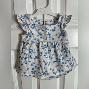Carter's White and Blue Floral Matching Set